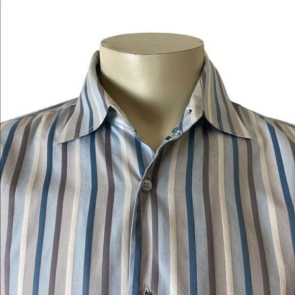 Ted Baker L/S Striped Casual Dress Shirt, Like New Condition, Size 5 - Picture 6 of 8
